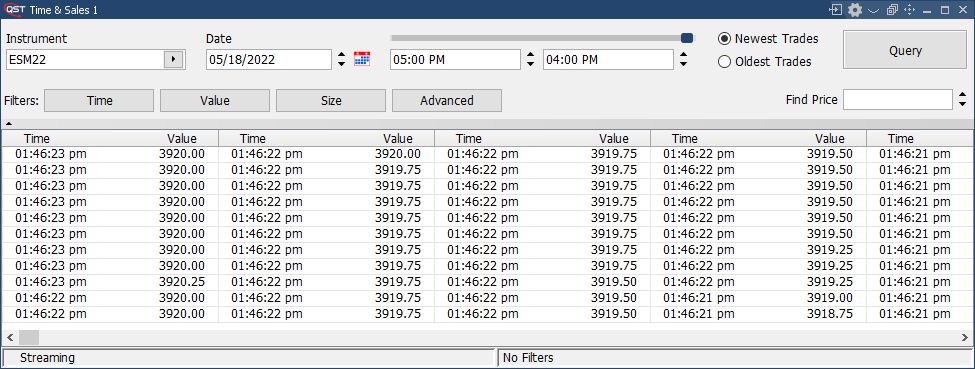 QST Professional Streaming Real-time Time And Sales