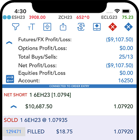 QST Mobile Trading App For iOS and Android Offering Filtering Capabilities On Orders And Positions