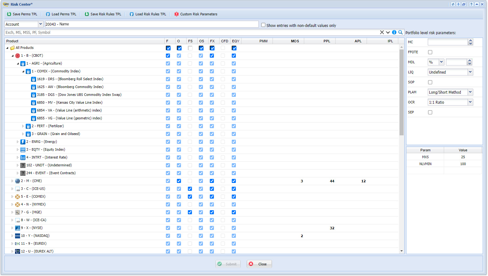 Quick Back Office Risk Margins Control Center